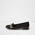 River Island Womens Wide Fit Chain Front Slippers