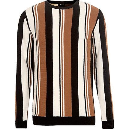 River Island Mens Knit Stripe Slim Fit Jumper
