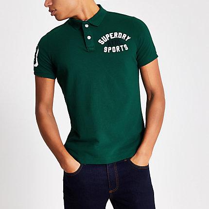 River Island Mens Superdry Short Sleeve Polo Shirt