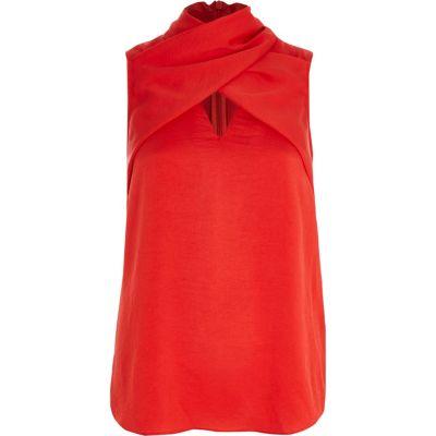 River Island Womens Wrap Neck Sleeveless Top
