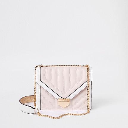 River Island Womens White Quilted Cross Body Bag