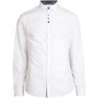 River Island Menswhite Accent Button Long Sleeve Shirt