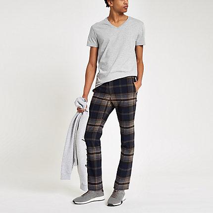 River Island Mens Marl V Neck Short Sleeve T-shirt
