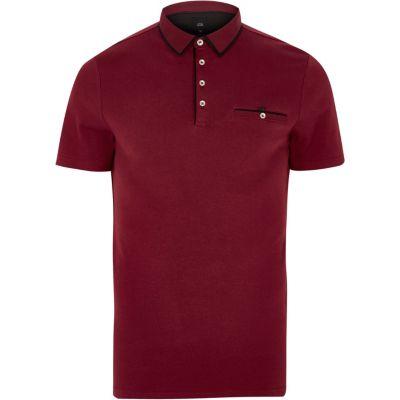 River Island Mens Slim Fit Contrast Trim Polo Shirt