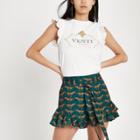 River Island Womens Cheetah Print Frill Hem Shorts