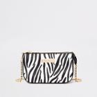 River Island Womens Zebra Print Mini Chain Shoulder Bag