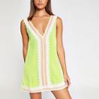 River Island Womens Neon Lace Front Beach Dress