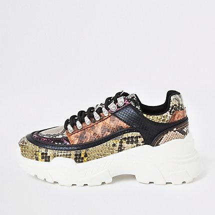 River Island Womens Croc Embossed Hiker Trainer