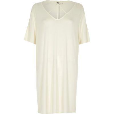 River Island Womens Plus White Harness Neck Oversized T-shirt