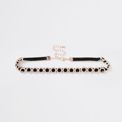River Island Womens Rhinestone Embellished Circle Choker