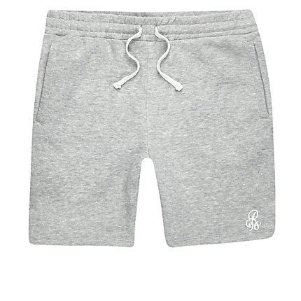 River Island Mens Marl Embroidered Slim Fit Jersey Shorts