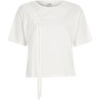 River Island Womens White Ruched Shoulder Boxy T-shirt