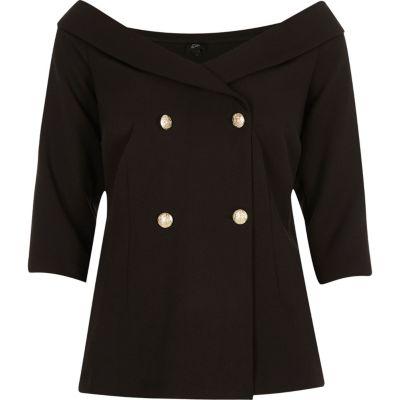 River Island Womens Double Breasted Off Shoulder Blazer Top