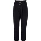 River Island Womens Stripe D-ring Paperbag Tapered Pants