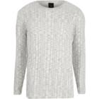 River Island Mens Big And Tall Rib Knit Crew Neck Sweater