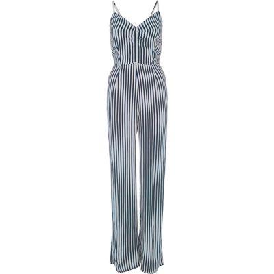 River Island Womens Stripe Print Wide Leg Cami Jumpsuit