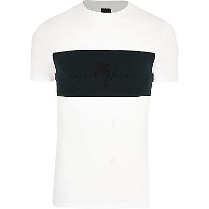River Island Mens White 'maison Riviera' Muscle Fit T-shirt