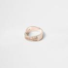 River Island Womens Rose Gold Diamante Crossover Ring