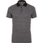 River Island Mens Muscle Fit Geo Print Polo Shirt