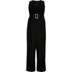 River Island Womens Plus Diamante Belted Wide Leg Jumpsuit