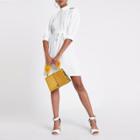 River Island Womens White Button Shoulder Swing Dress