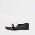 River Island Womens Faux Fur Snaffle Loafer