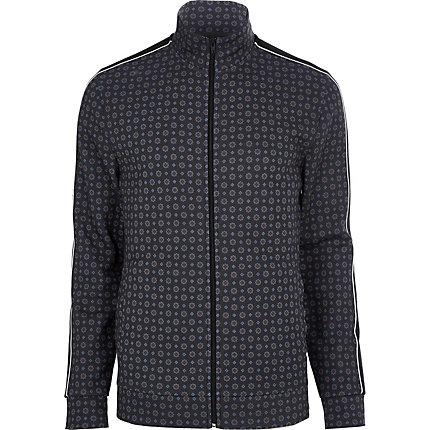 River Island Mens Big And Tall Tile Print Track Jacket