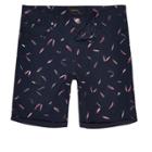 River Island Mensnavy Feather Print Slim Fit Chino Shorts