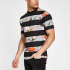 River Island Mens Floral Leopard Stripe Slim Fit T-shirt