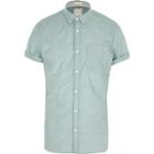 River Island Mens Green Slim Fit Short Sleeve Shirt