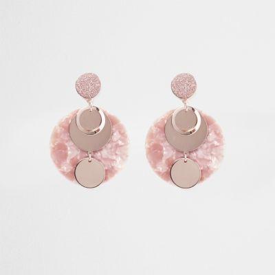 River Island Womens Quartz Disk Glitter Dangle Earrings