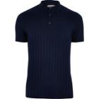 River Island Mens Ribbed Muscle Fit Polo Shirt