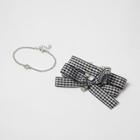 River Island Womens Gingham Bow Silver Tone Bracelet Pack