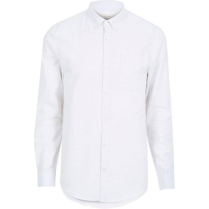 River Island Menswhite Marl Lightweight Shirt