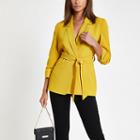 River Island Womens Ruched Sleeve Belted Blazer