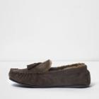 River Island Mens Fleece Lined Tassel Moccasin Slippers