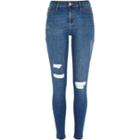 River Island Womens Mid Wash Ripped Molly Jeggings