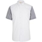 River Island Menswhite Contrast Short Sleeve Slim Shirt