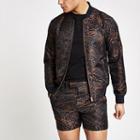 River Island Mens Printed Skinny Fit Bomber Jacket