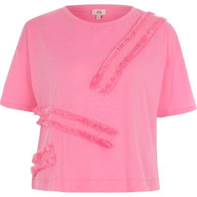 River Island Womens Fringe Tape Boxy T-shirt