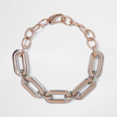 River Island Womens Rose Gold Tone Large Chain Necklace