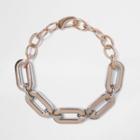 River Island Womens Rose Gold Tone Large Chain Necklace