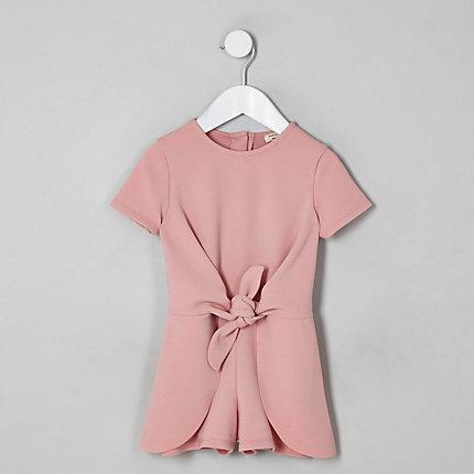 River Island Mini Girls Knot Front Playsuit