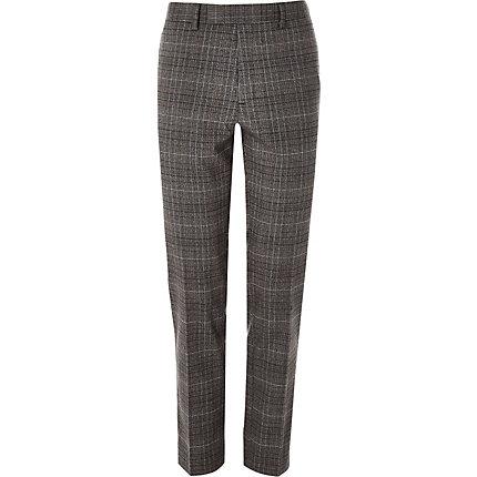 River Island Mens Big And Tall Check Skinny Smart Trousers