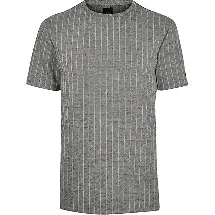 River Island Mens Pinstripe Utility Sleeve T-shirt