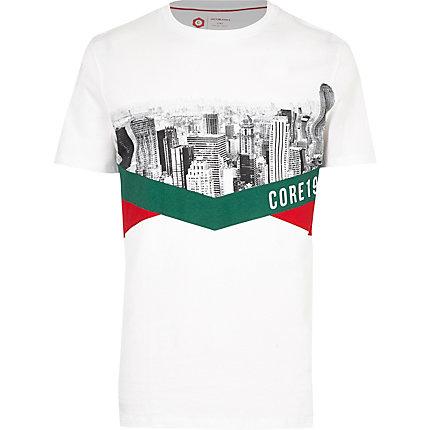 River Island Mens Jack And Jones White Skyline Print T-shirt