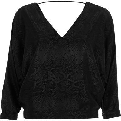 River Island Womens Snake Print Batwing Top