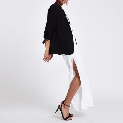 River Island Womens Rouche Sleeve Open Front Blazer