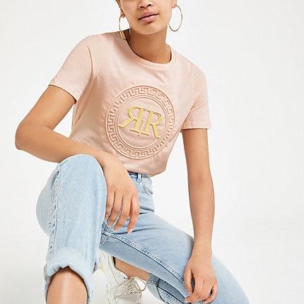 River Island Womens Ri Embossed T-shirt