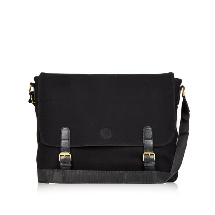River Island Mensblack Mi-pac Suede Satchel
